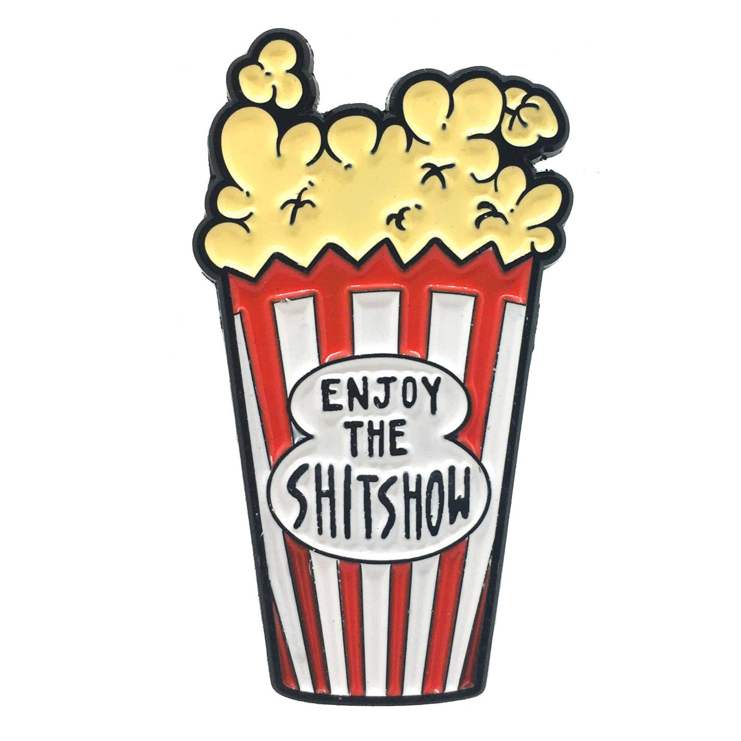 Enjoy the Shit Show Movie Theater Popcorn Enamel Pin