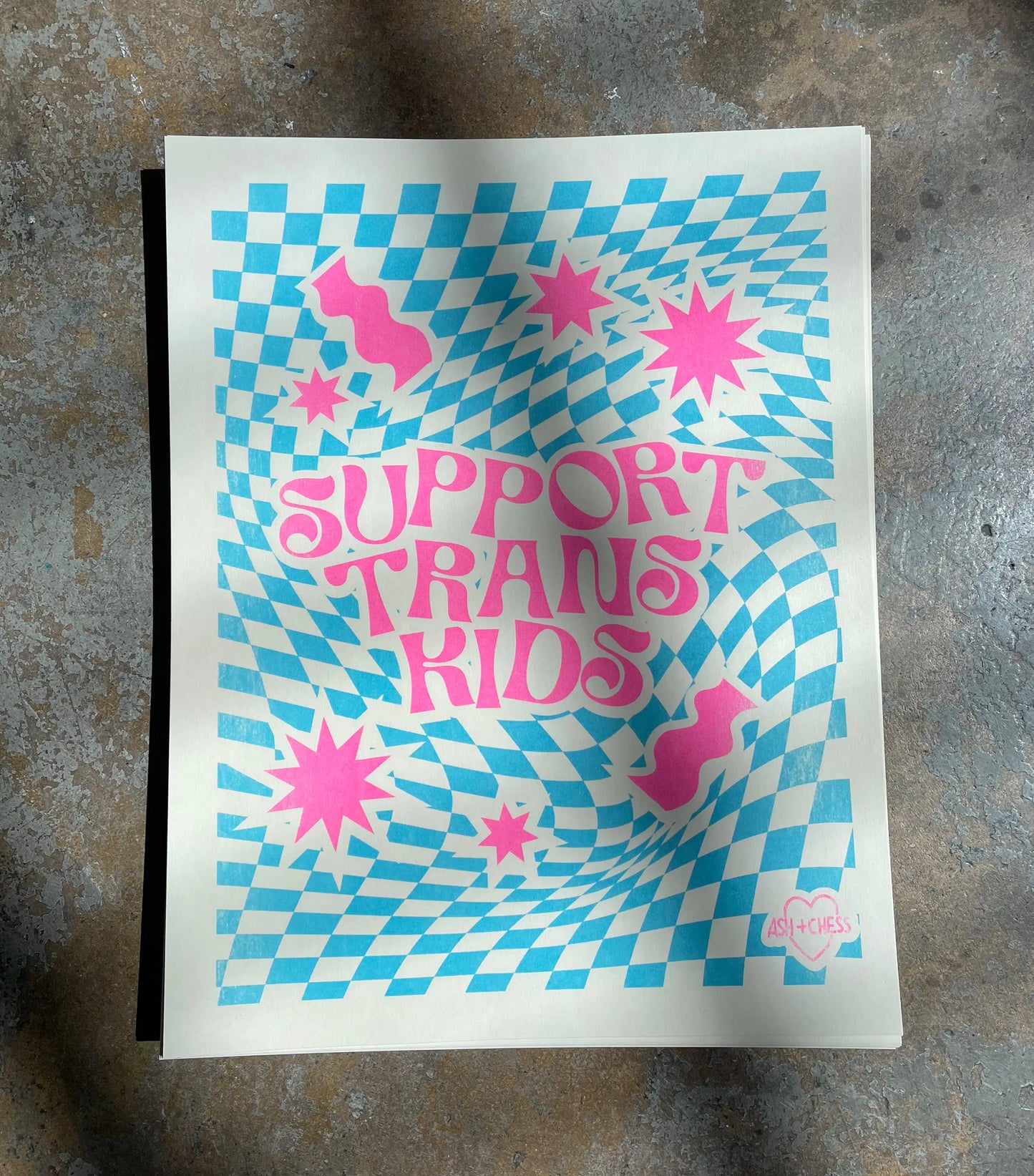 Support Trans Kids Risograph Print
