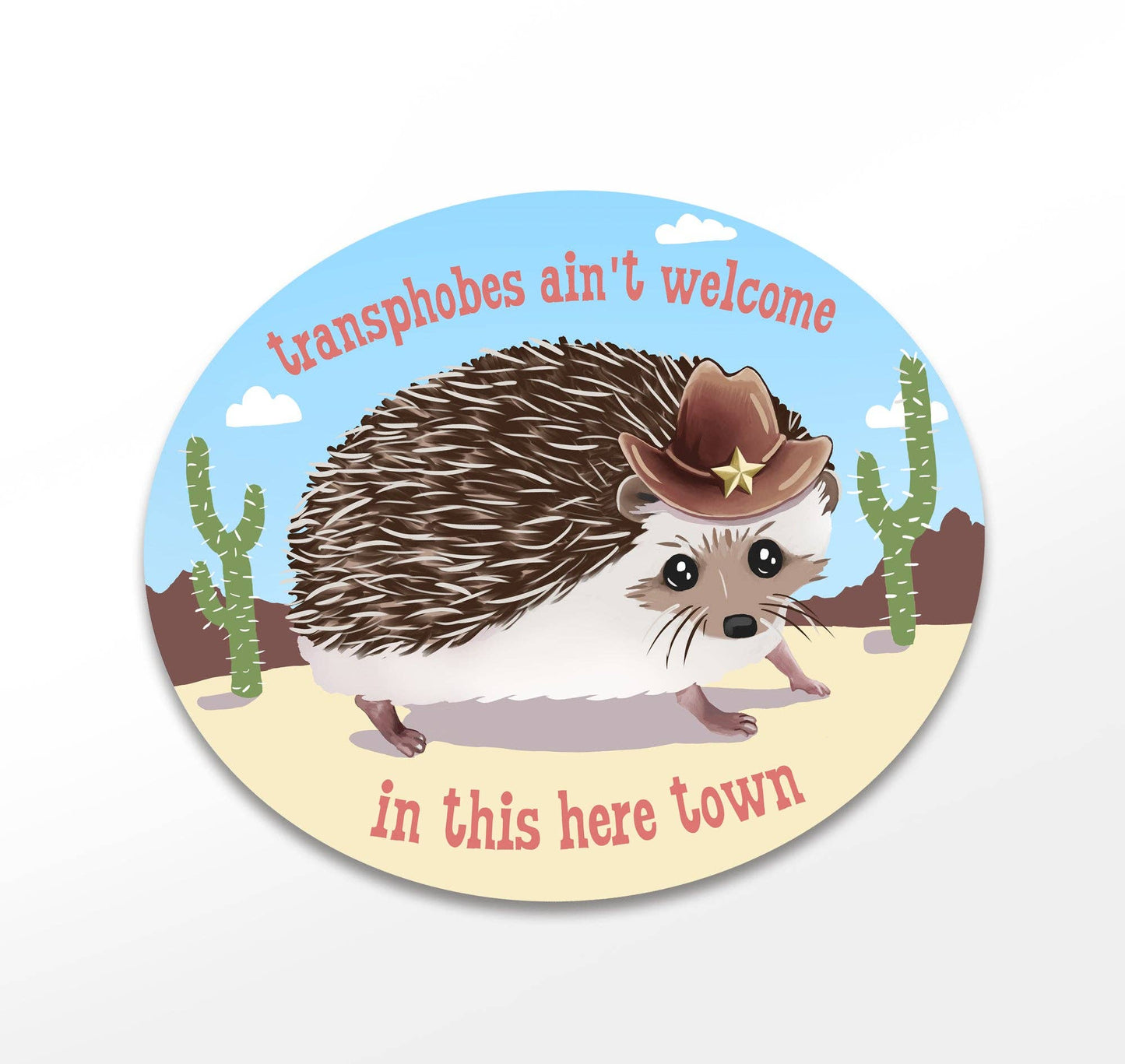 Trans Rights Hedgehog Sticker