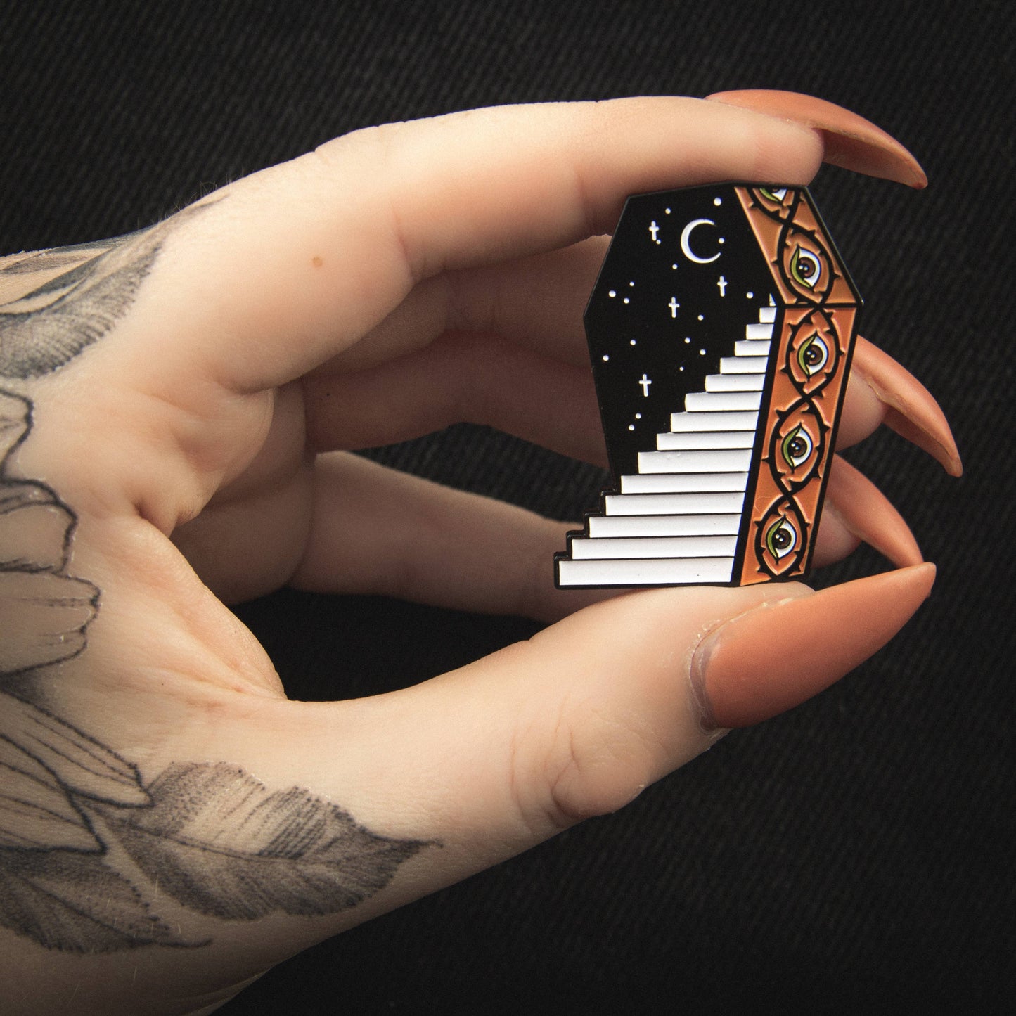 Coffin Stairs Enamel Pin