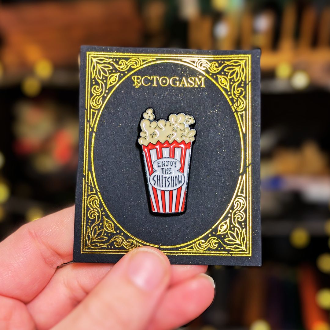 PinMart's Classic Movie Popcorn Bucket Enamel Lapel Pin – Cute Trendy Food Pin