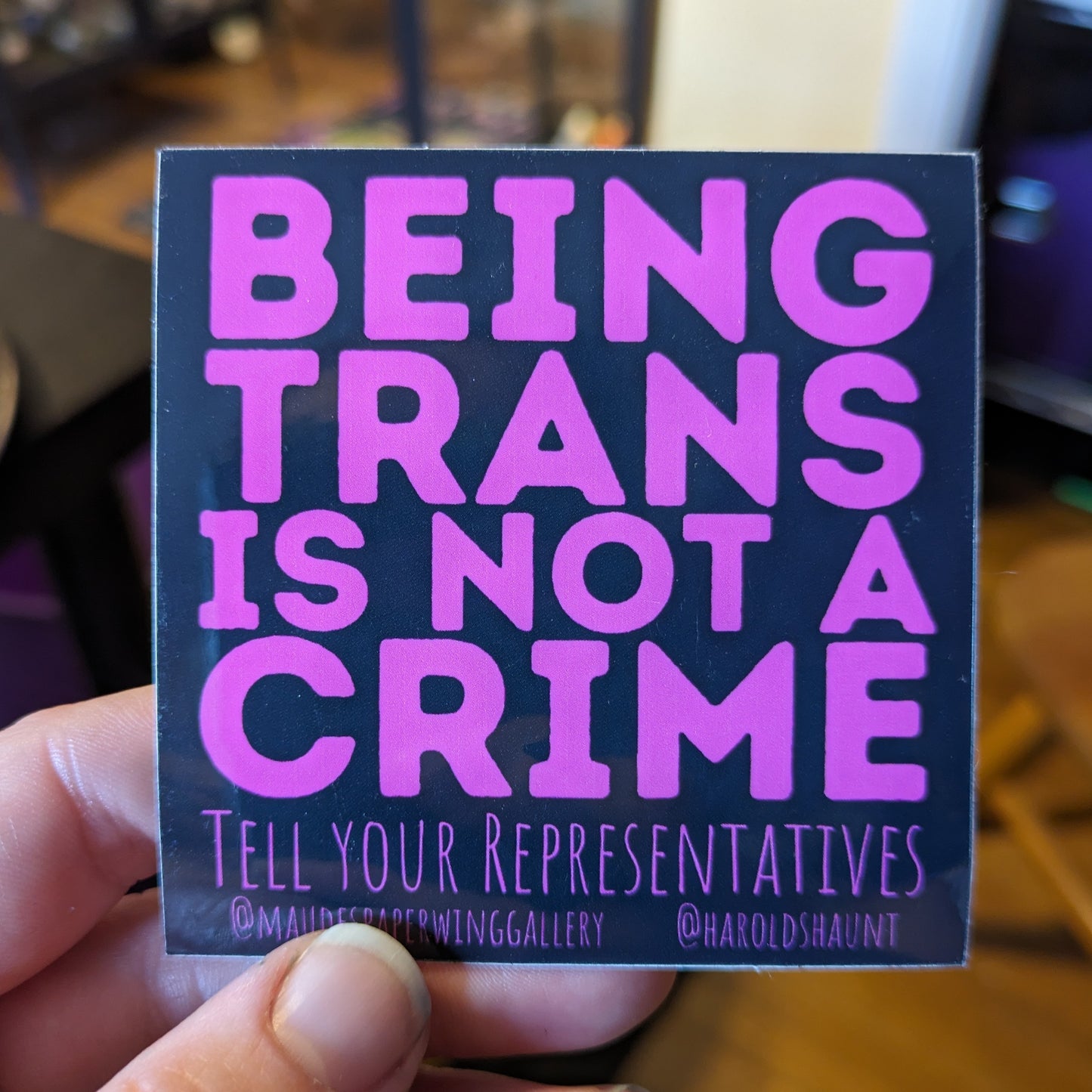 Being Trans is Not a Crime Sticker