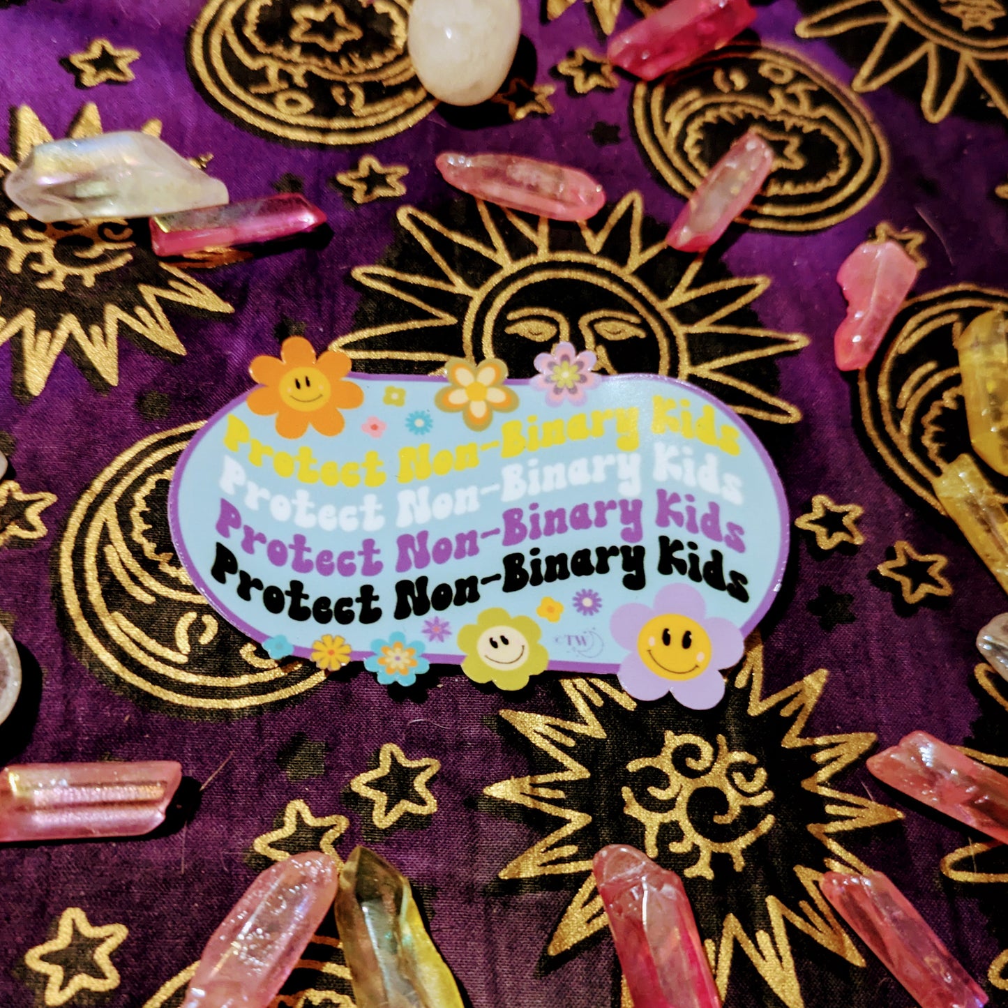 Protect Non-Binary Kids Retro Sticker