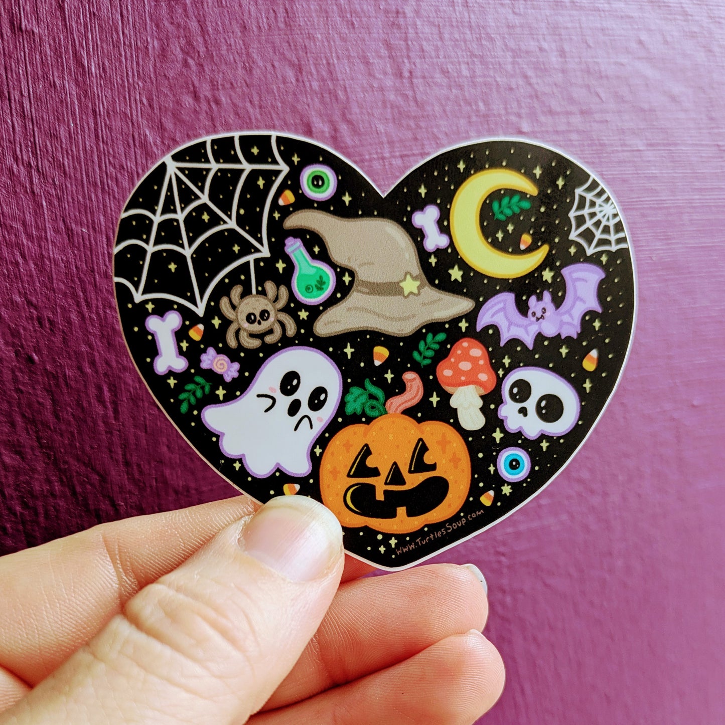 Spooky Halloween Heart Sticker