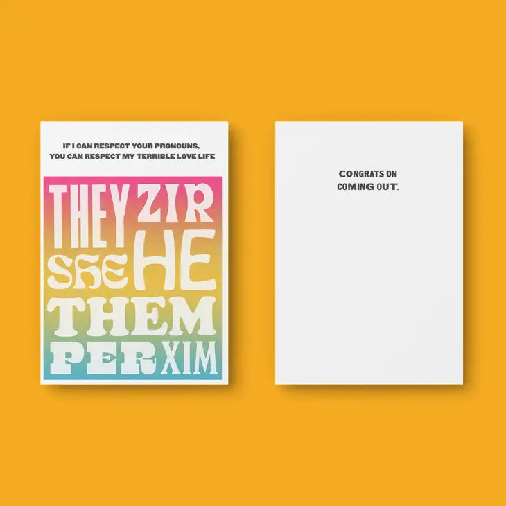 Respect Your Pronouns Congrats Card