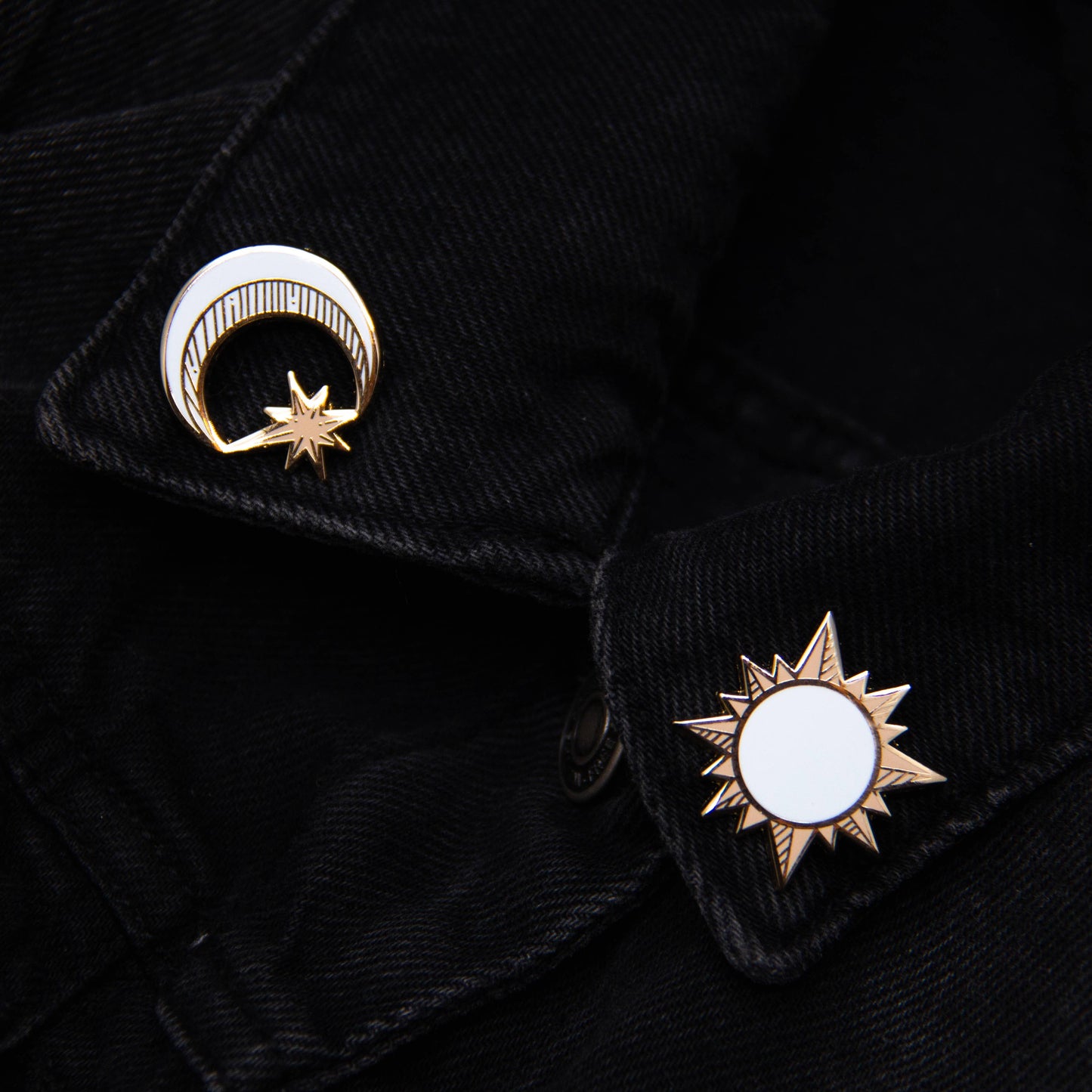 Sun & Moon Collar Pin Set