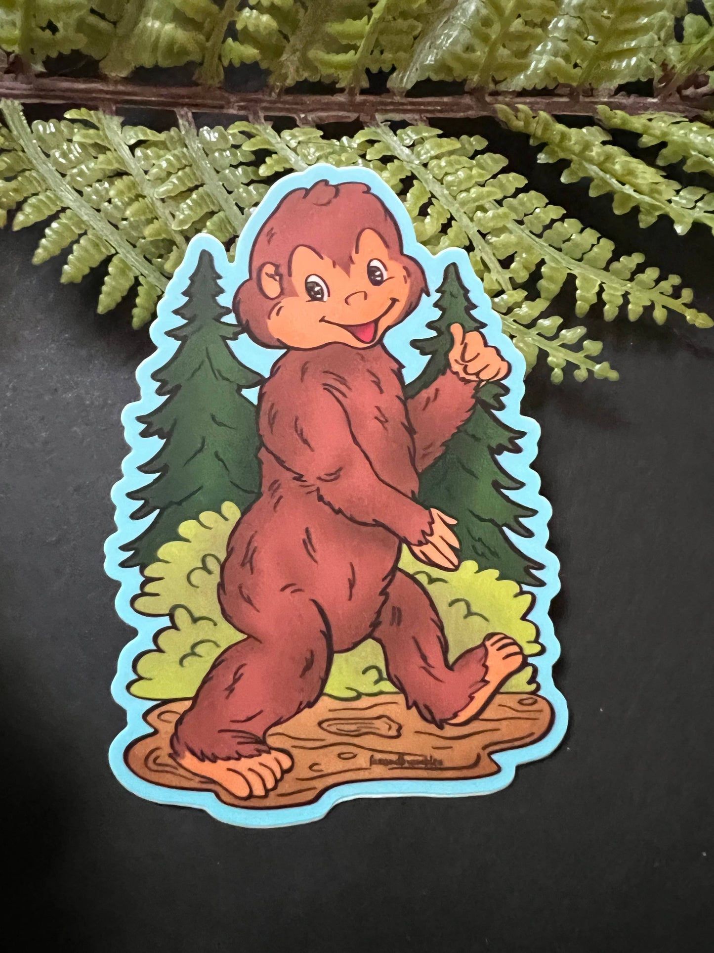 Retro Bigfoot Cryptid Sticker