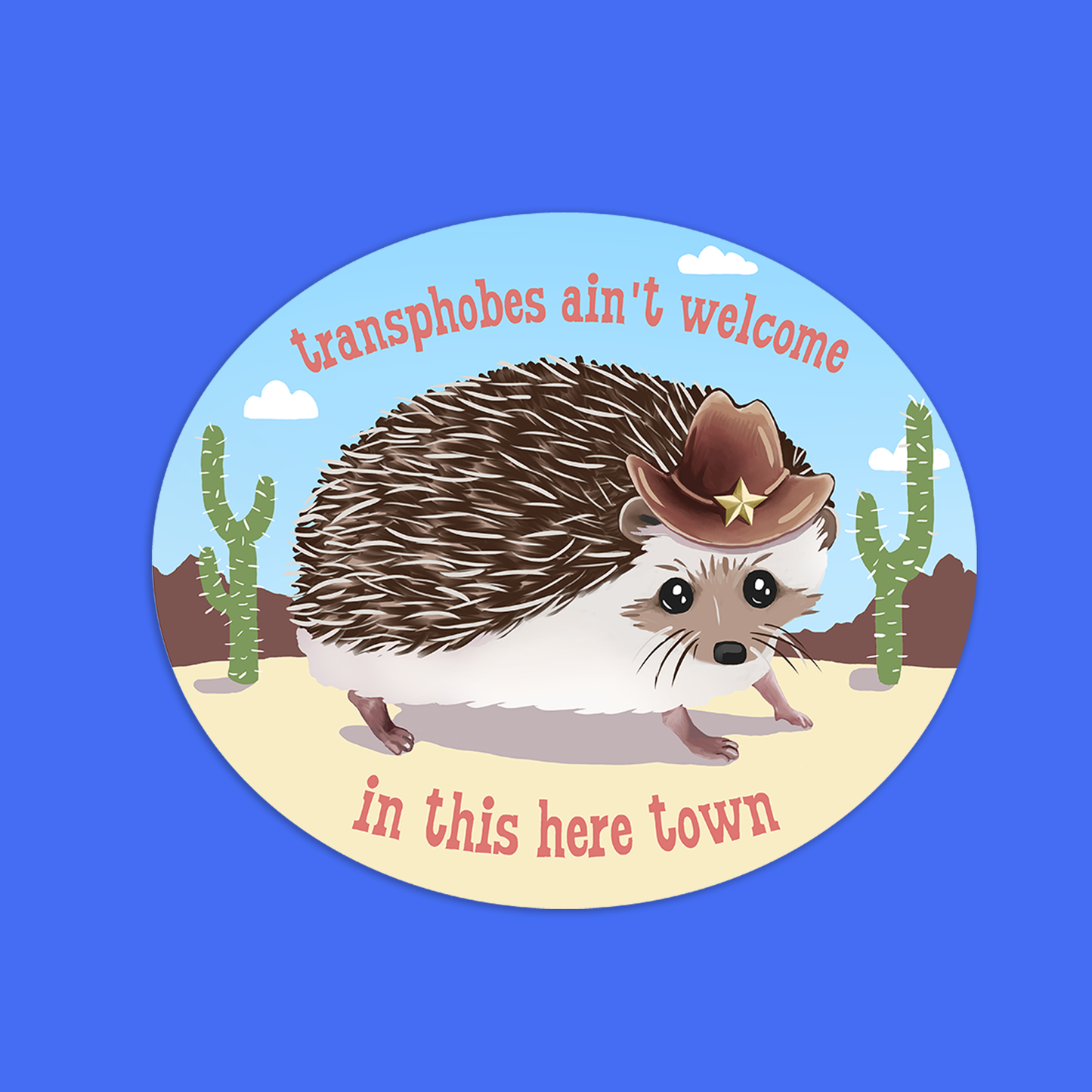 Trans Rights Hedgehog Sticker