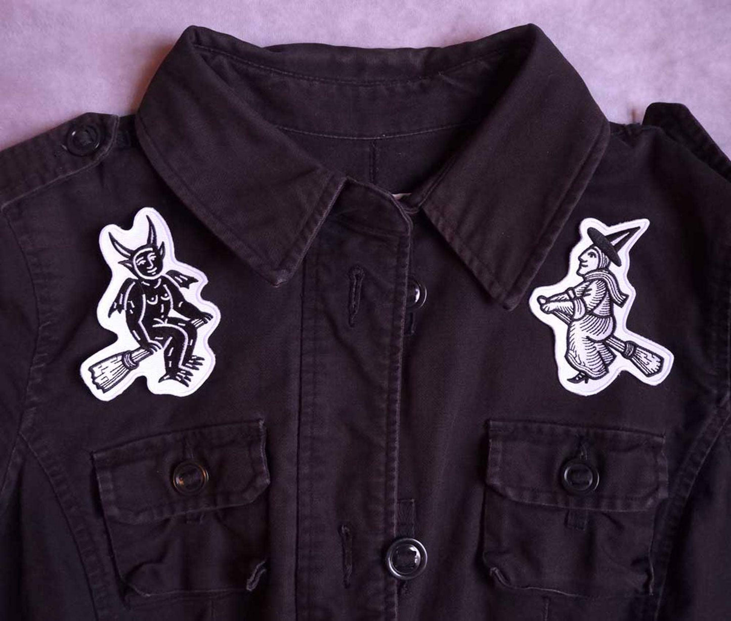 Woodcut Witch Embroidered Patch