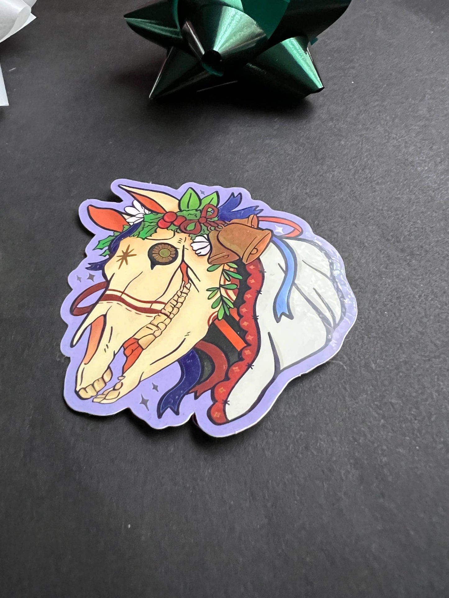 Mari Lwyd Yule Christmas Sticker