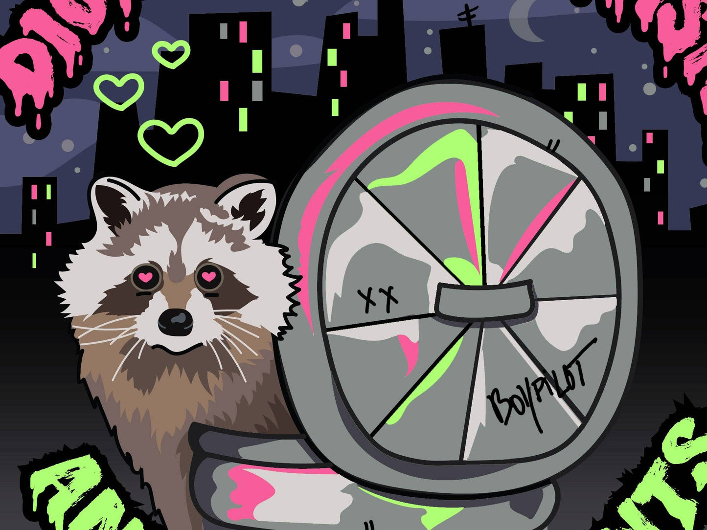 Digging for Trash Raccoon Sticker