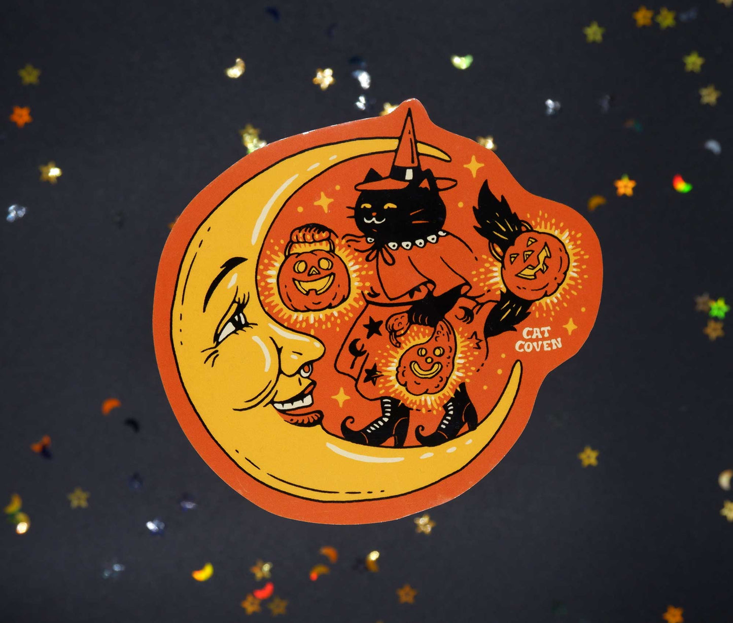 Cat Witch & Moon Sticker