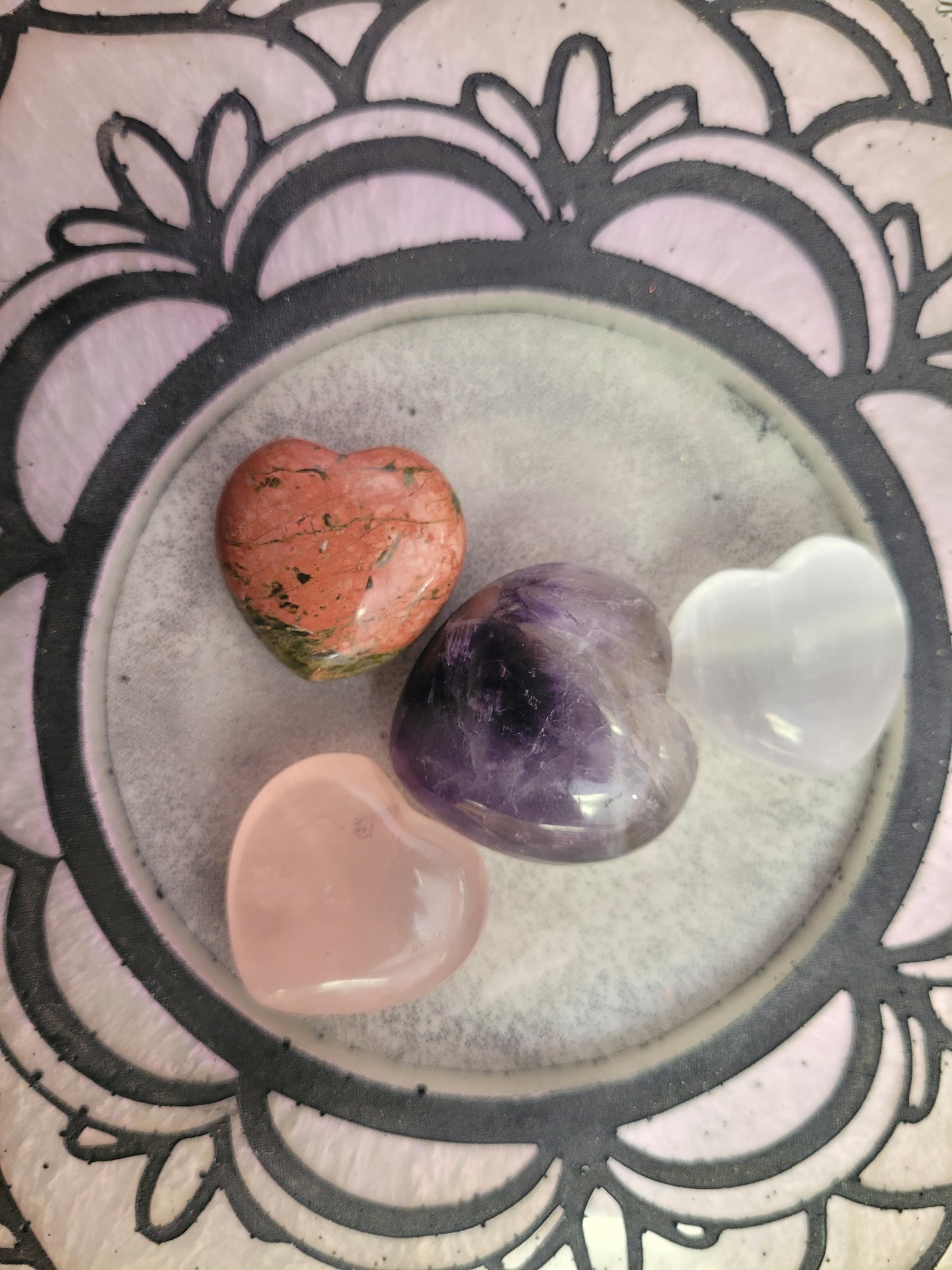 Mini Hearts - Carved Crystals