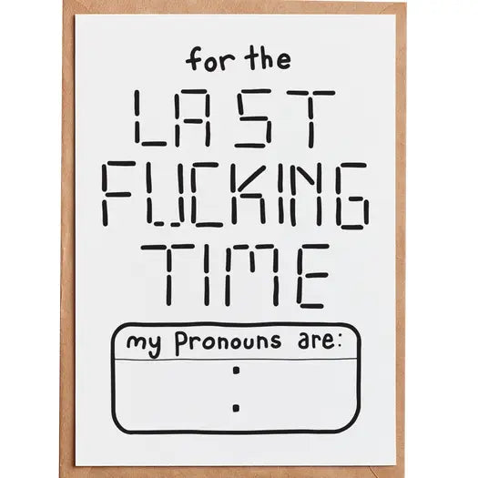 Pronoun Time Card