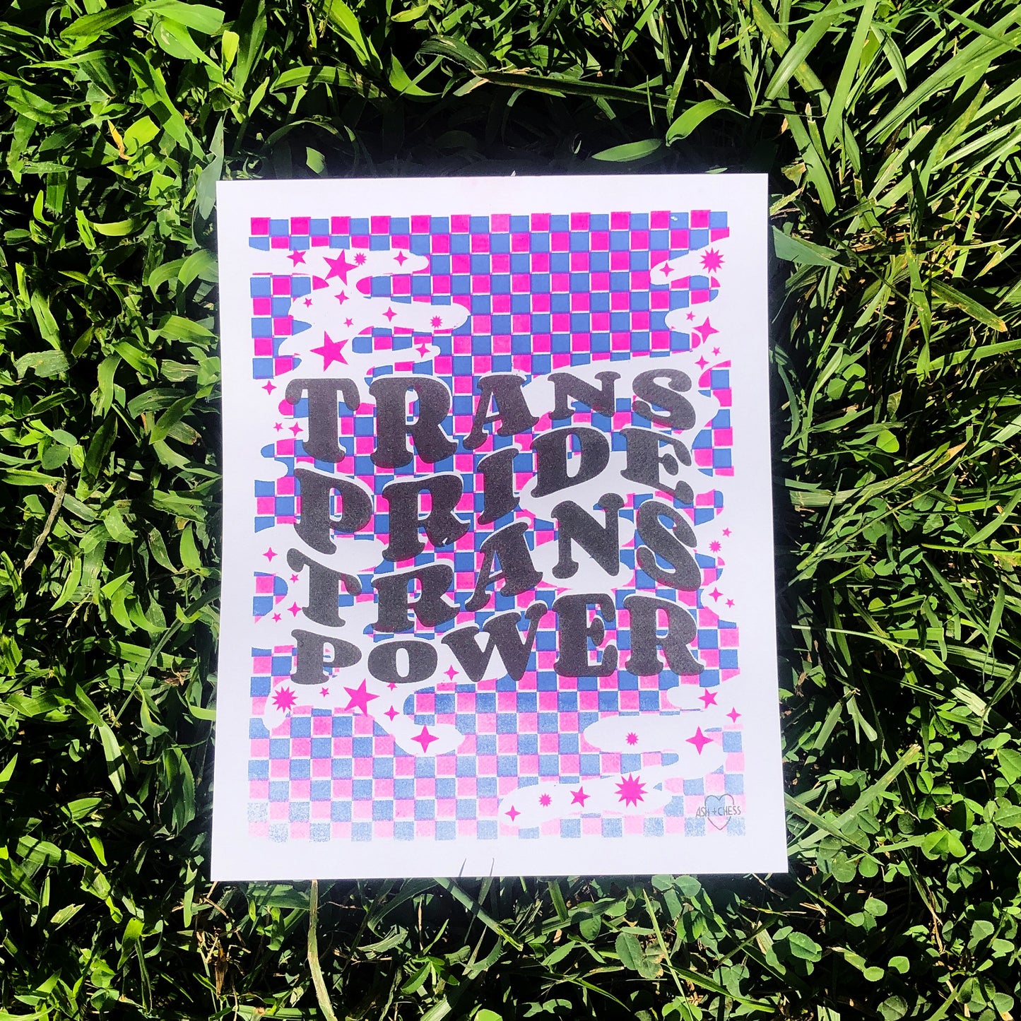 Trans Pride Trans Power Risograph Art Print