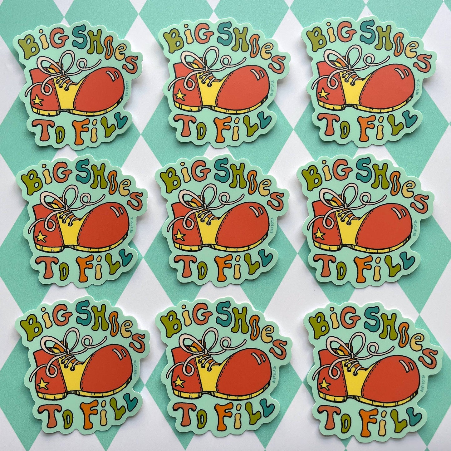 Big Shoes to Fill Kitschy Clown Vinyl Sticker