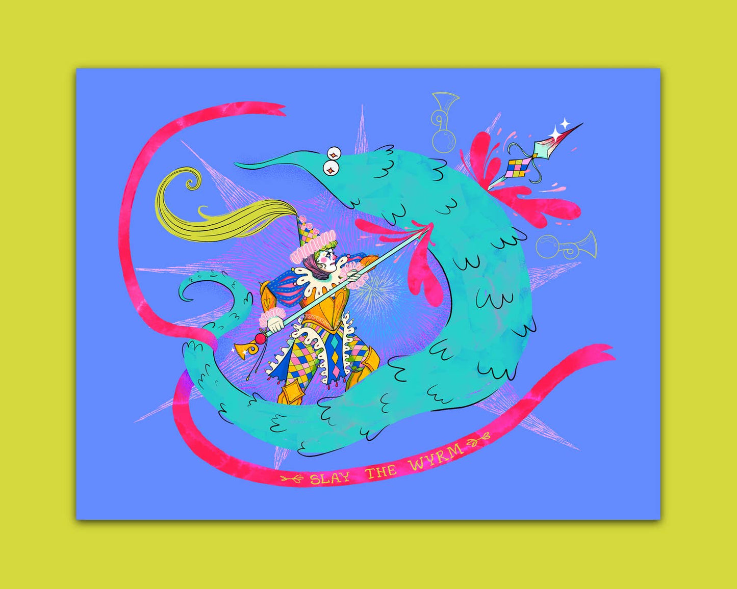Clown Knight & The Wyrm Art Print
