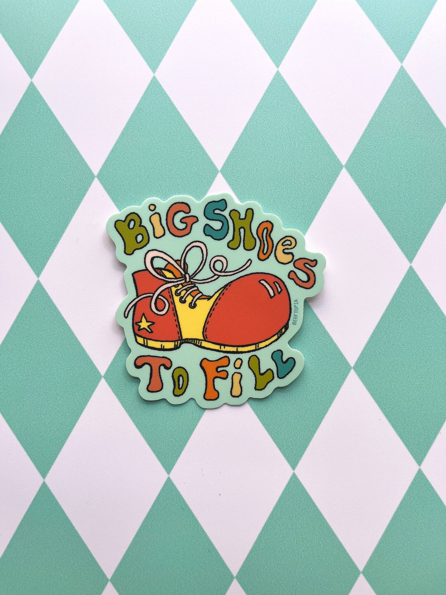 Big Shoes to Fill Kitschy Clown Vinyl Sticker