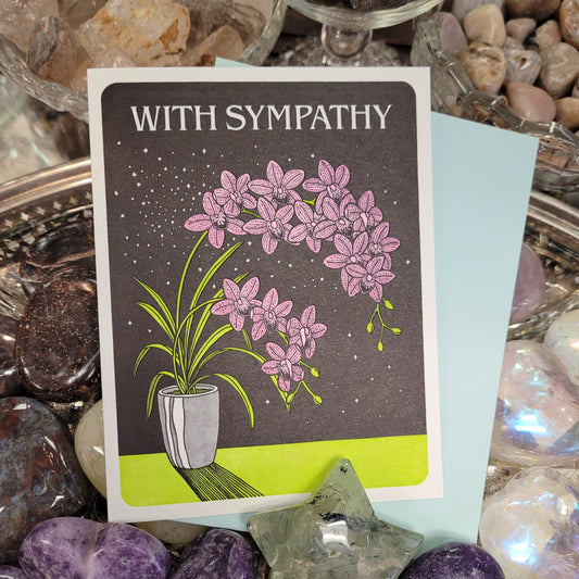 With Sympathy Orchids Card