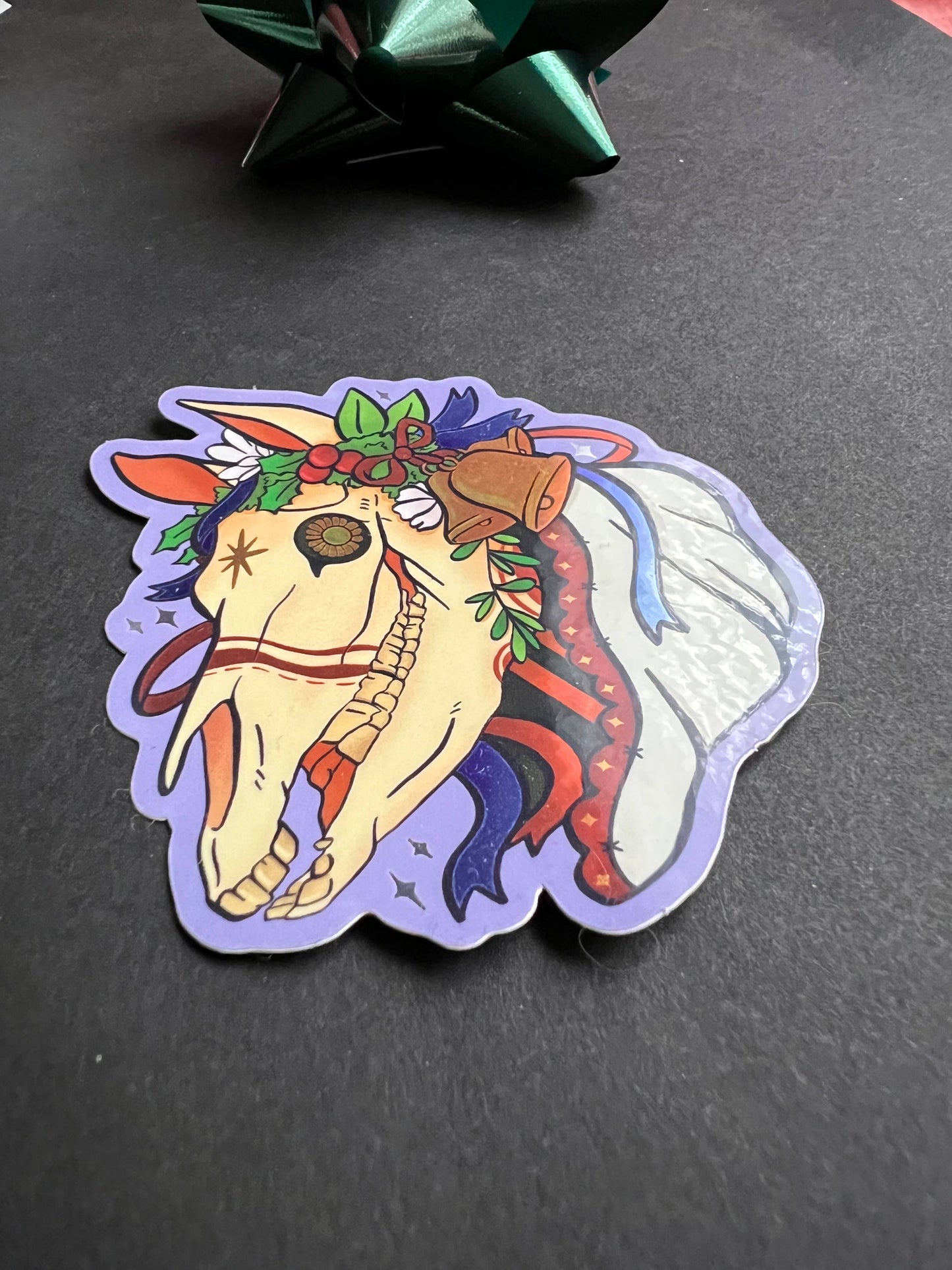 Mari Lwyd Yule Christmas Sticker