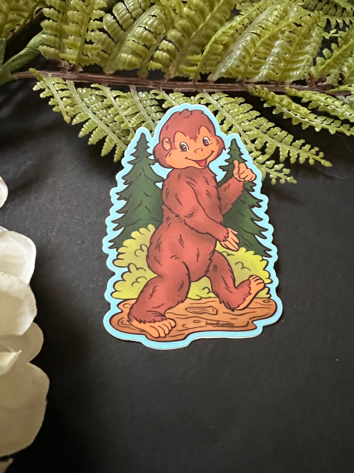 Retro Bigfoot Cryptid Sticker