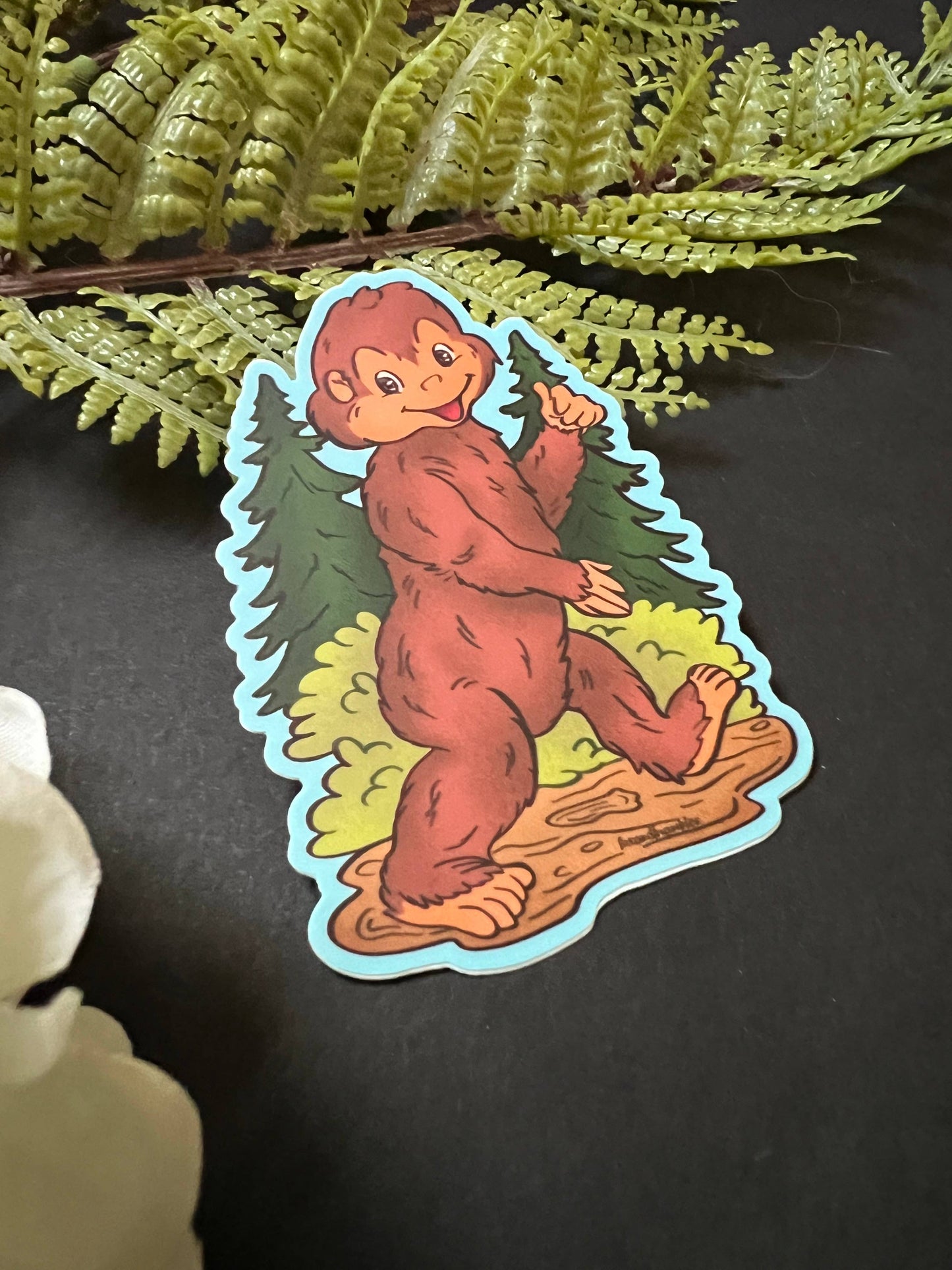 Retro Bigfoot Cryptid Sticker