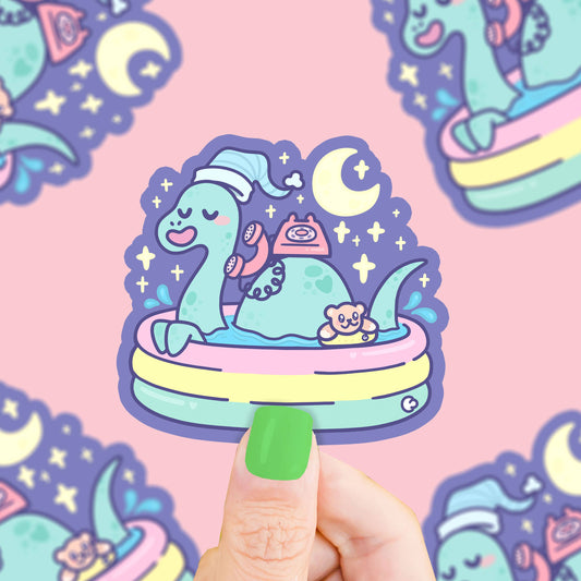 Lochness Monster Nessie Sleepover Vinyl Sticker