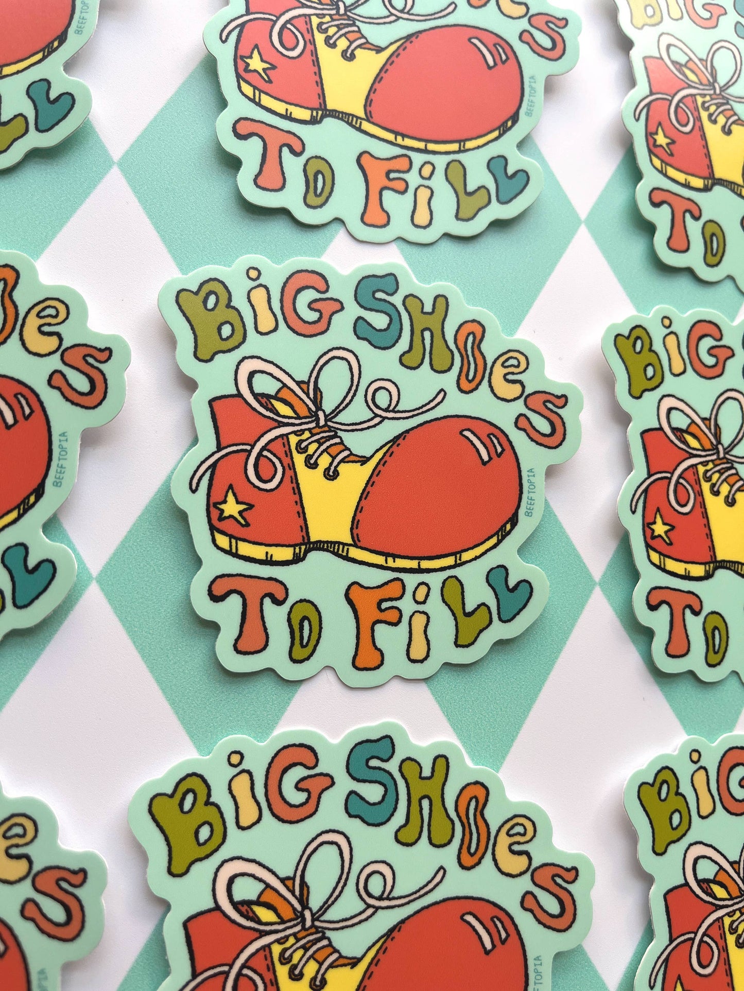 Big Shoes to Fill Kitschy Clown Vinyl Sticker