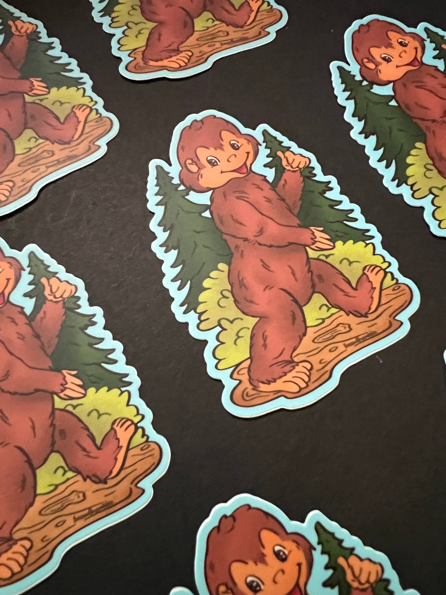 Retro Bigfoot Cryptid Sticker