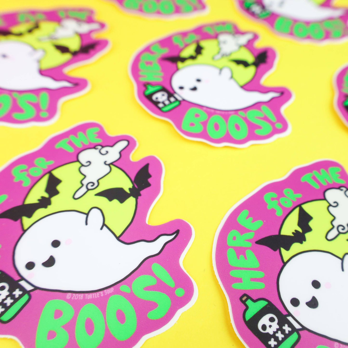 Here for the Boos Funny Alcoholic Ghost Vinyl Sticker