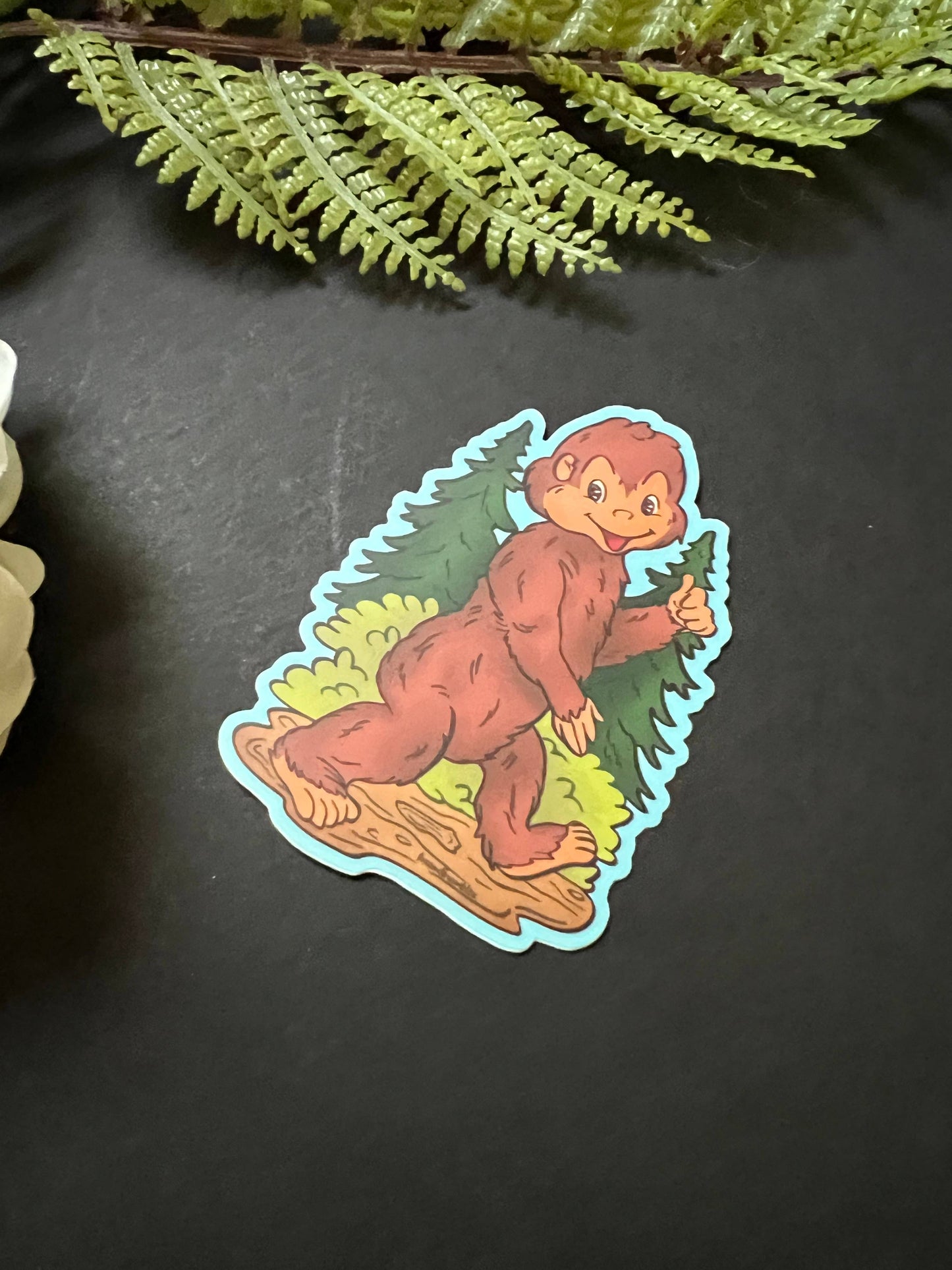 Retro Bigfoot Cryptid Sticker