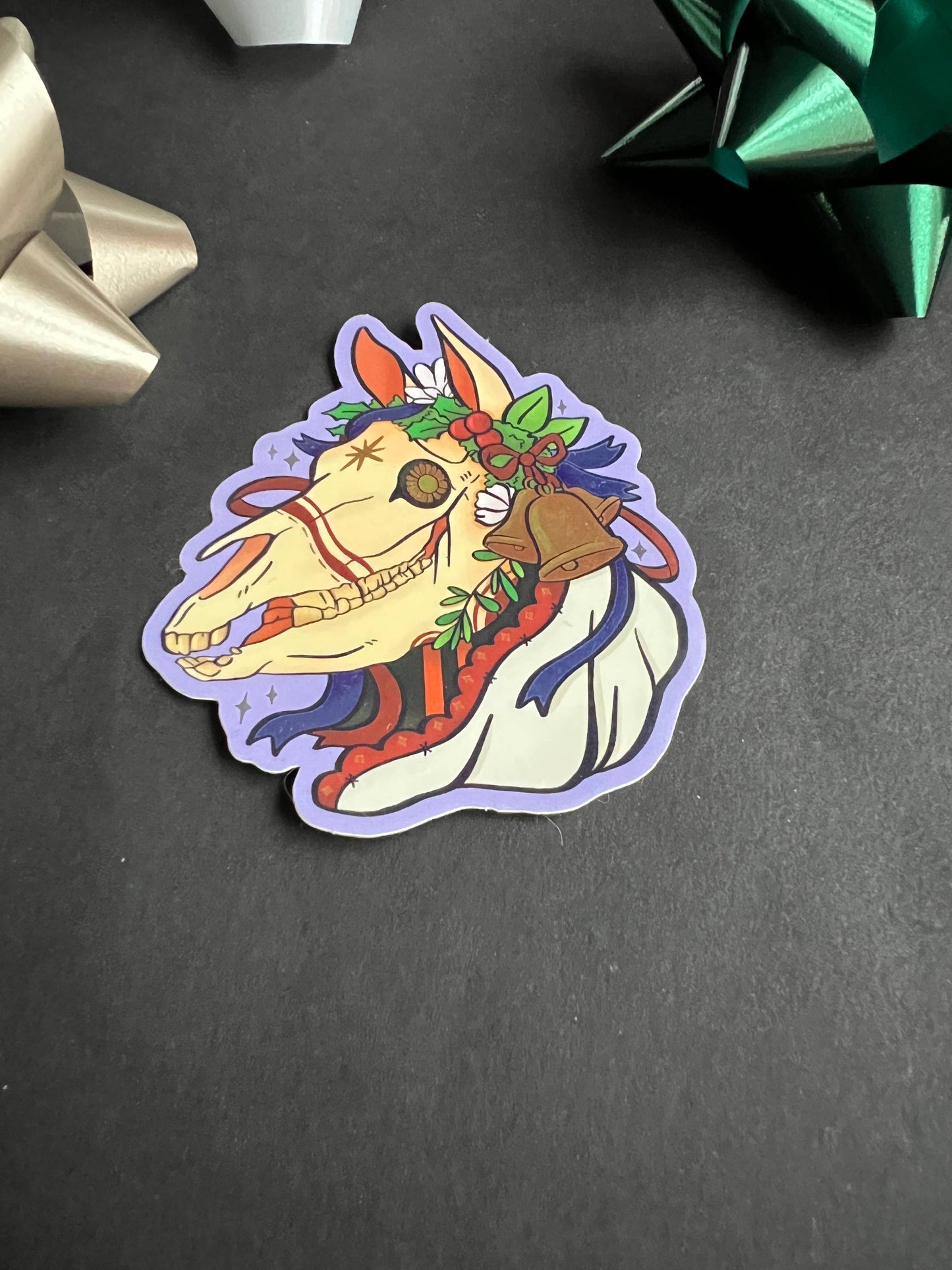 Mari Lwyd Yule Christmas Sticker