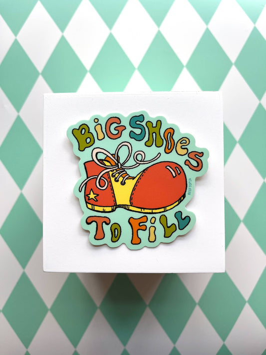 Big Shoes to Fill Kitschy Clown Vinyl Sticker