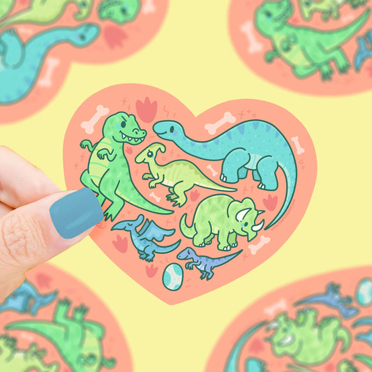 Dinosaur Heart Sticker