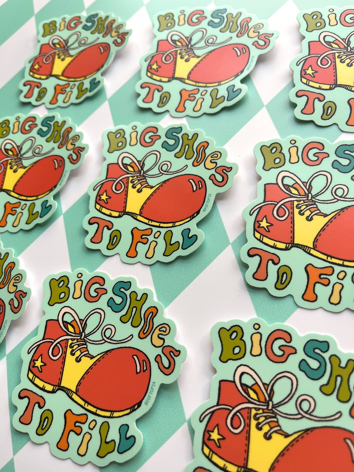 Big Shoes to Fill Kitschy Clown Vinyl Sticker
