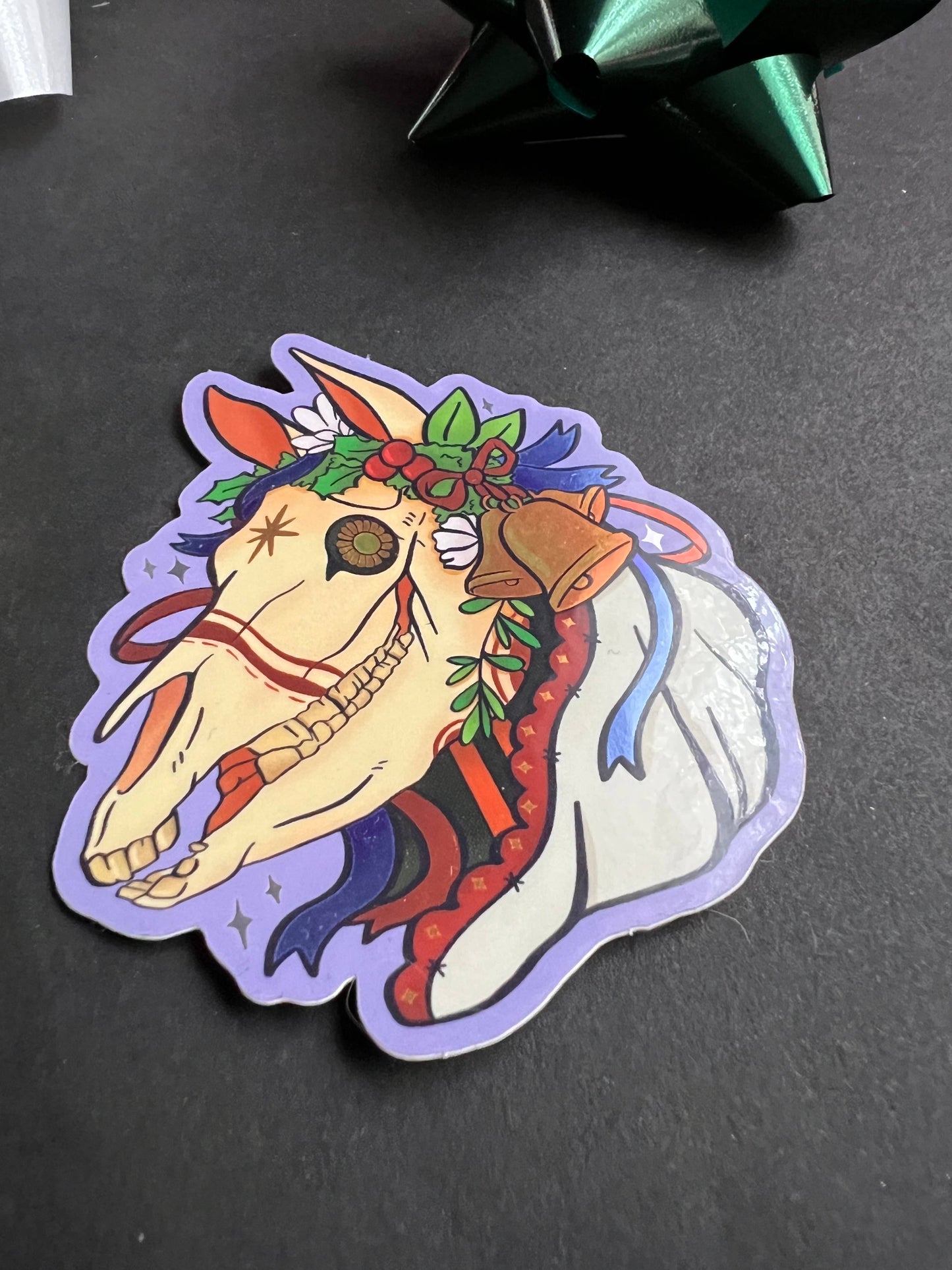 Mari Lwyd Yule Christmas Sticker