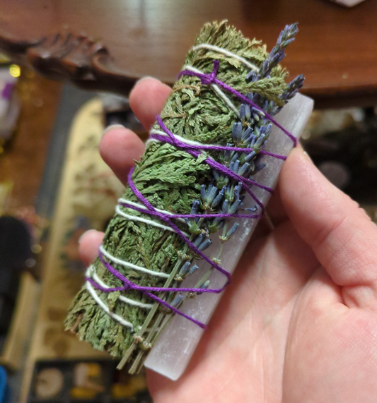 Cedar Selenite and Lavender Bundles