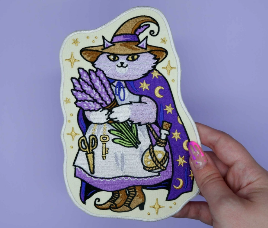 Lavender Cat Witch Patch