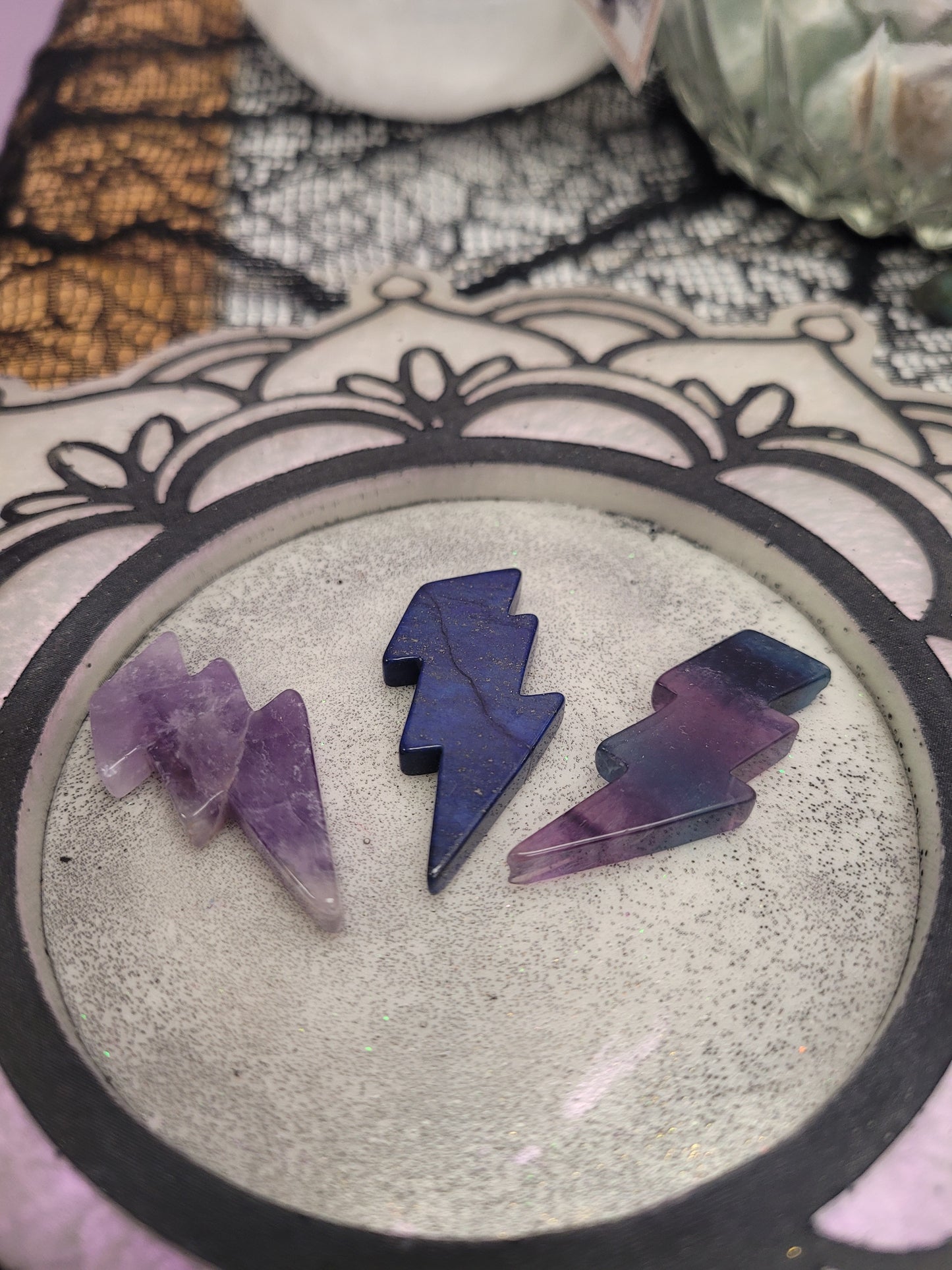 Mini Lightning Bolts - Carved Crystals