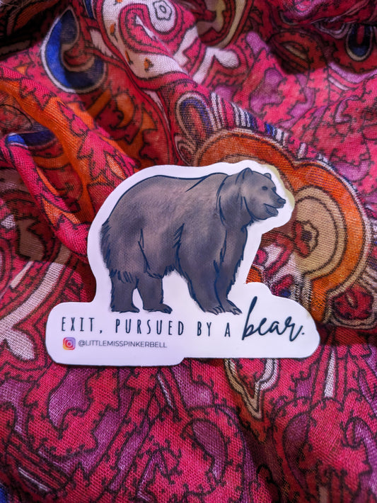 Exit Pursued by a Bear Sticker