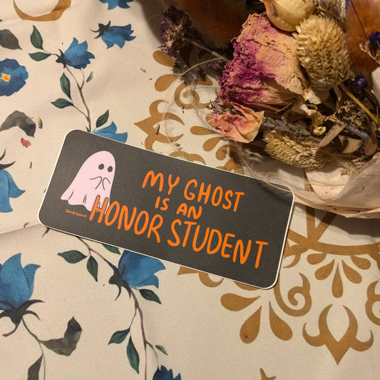 My Ghost is an Honor Student Mini Bumper Sticker