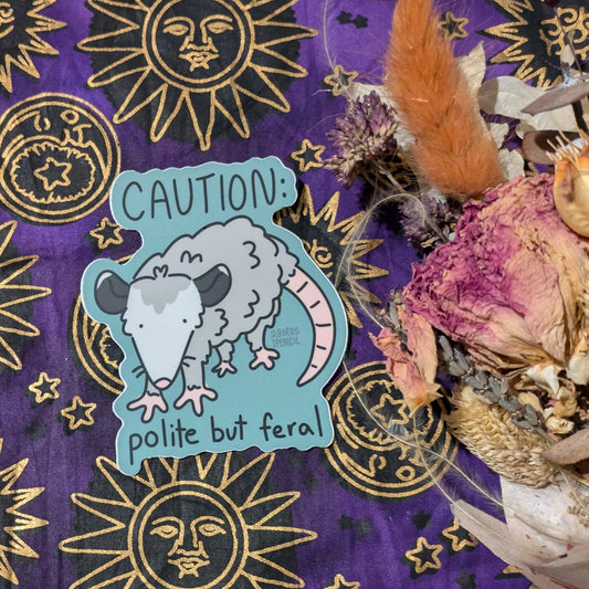 Polite but Feral Possum Sticker
