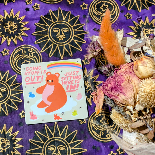 Doing Stuff is Out Sticker