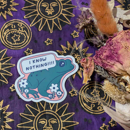 I Know Nothing Frog Sticker