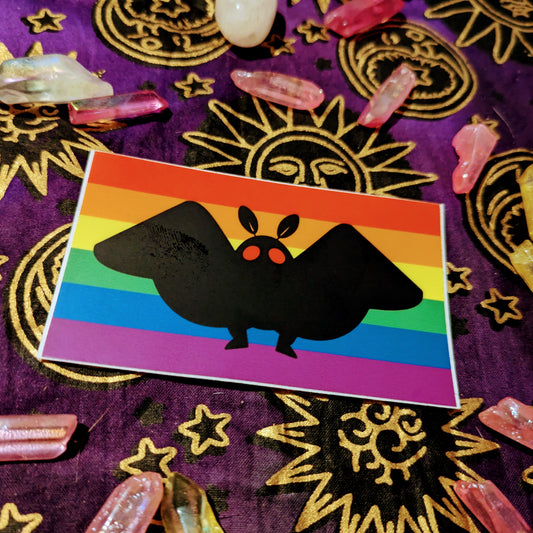 Mothman Pride Flag Sticker