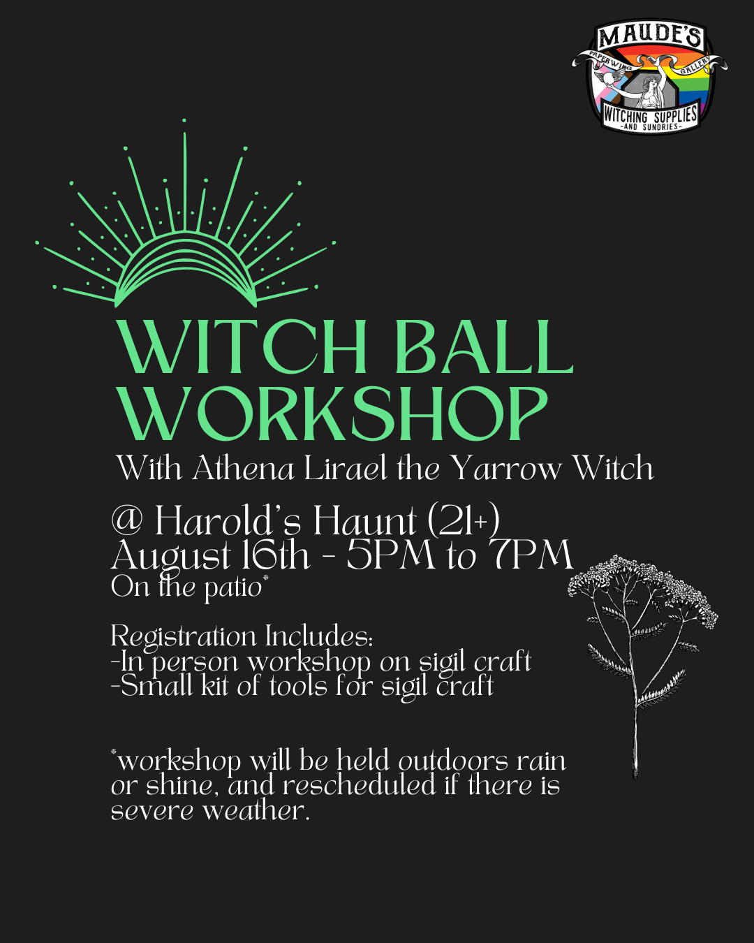 Witch Ball Workshop with the Yarrow Witch - August 16th