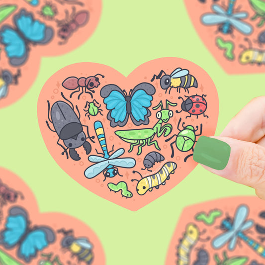 Cute Bugs Heart Sticker