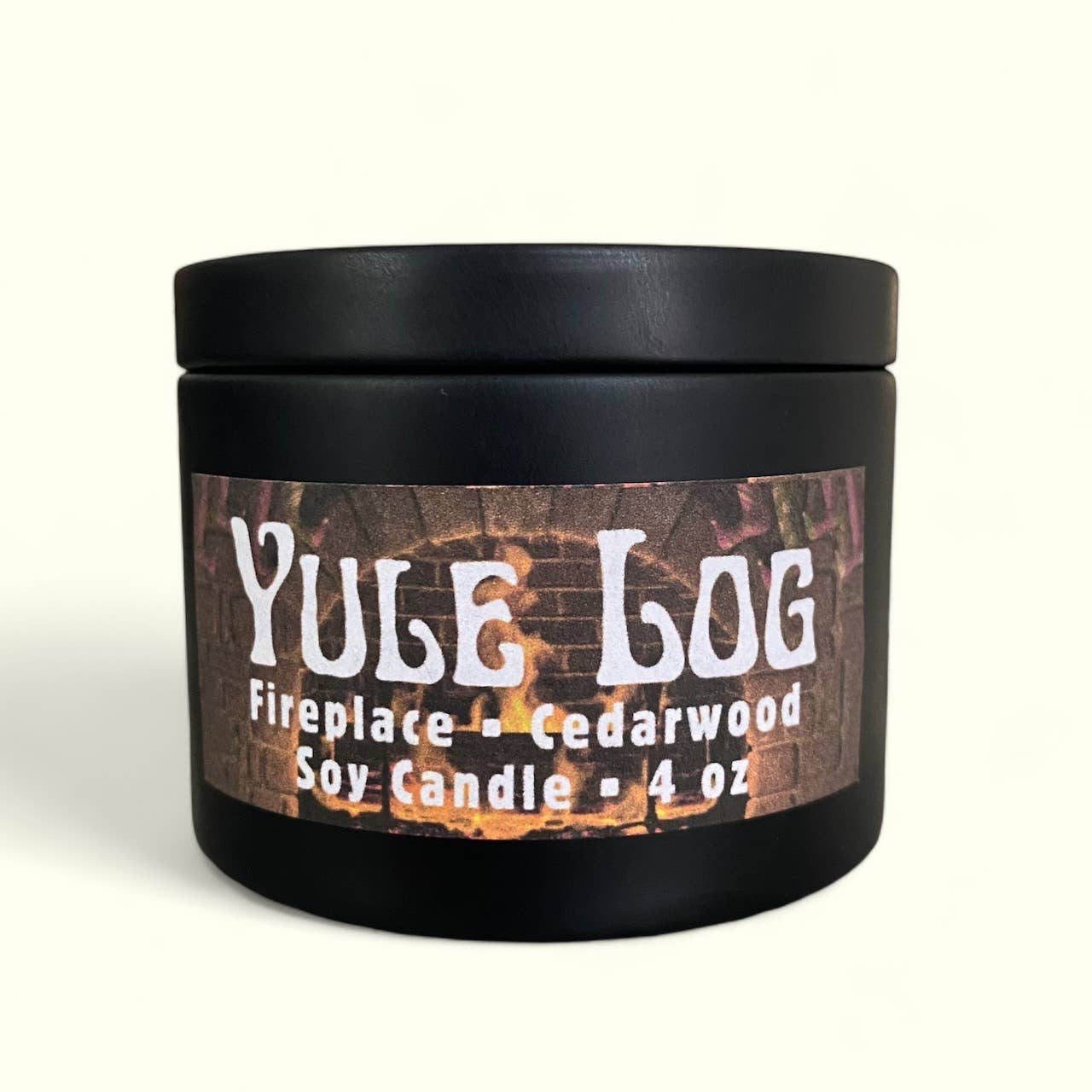 Yule Log Candle - Fireplace & Cedarwood Scent