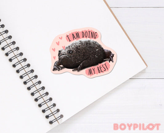 Doing My Best Frog Sticker