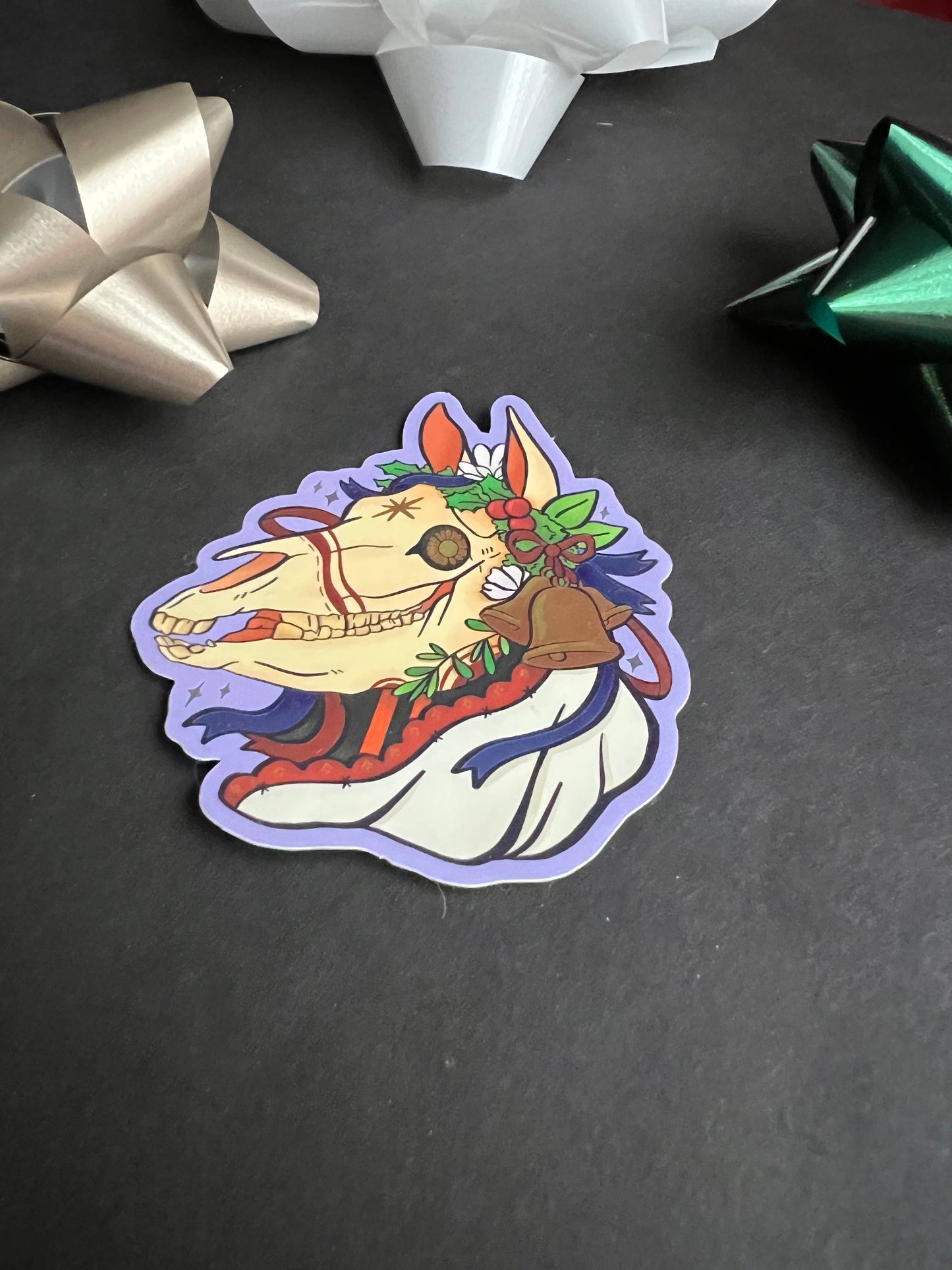 Mari Lwyd Yule Christmas Sticker